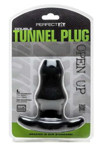 Perfect Fit Double Tunnel Plug - Black - Large