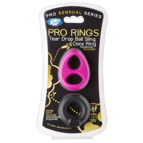 Cloud 9 - Pro Sensual Silicone Tear Drop Ring & Donut Sling 2 Pack