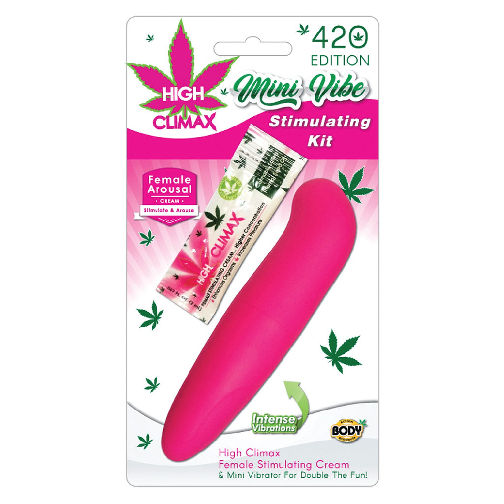 High Climax Mini Vibe Stimulating Kit w/Hemp Seed Oil - Pink