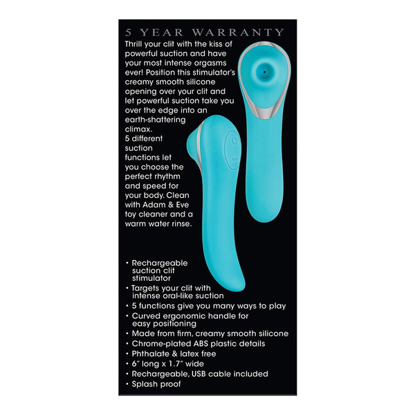 Adam & Eve French Kiss Her Clit Stimulator - Teal