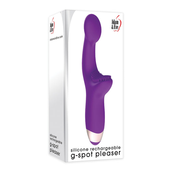 Adam & Eve Silicone G Spot Pleaser Rechargeable Dual Stim - Purple