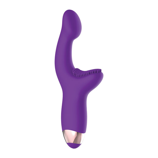 Adam & Eve Silicone G Spot Pleaser Rechargeable Dual Stim - Purple