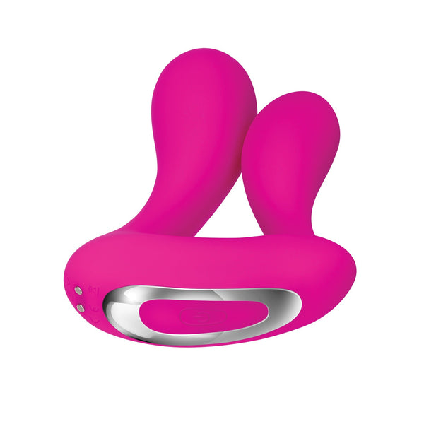 Adam & Eve Rechargeable Dual Entry Vibe w/Remote - Pink