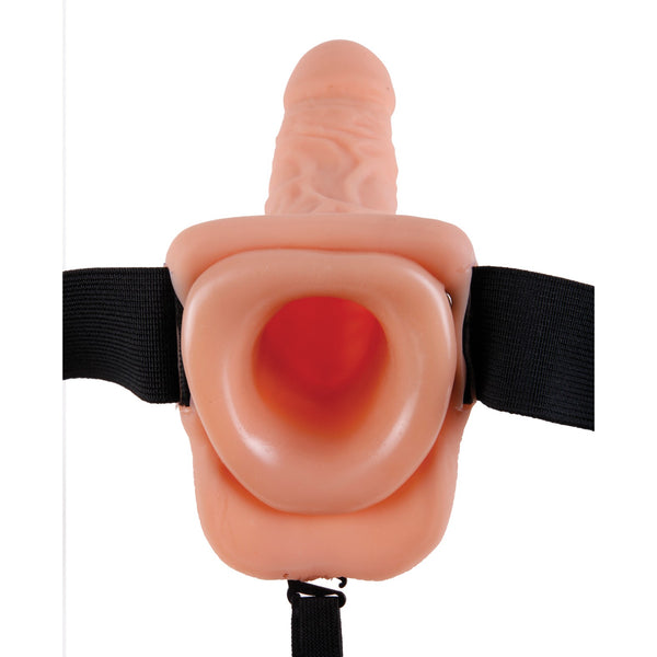 Fetish Fantasy Series 7-Inch Vibrating Hollow Strap-on With Balls - Flesh