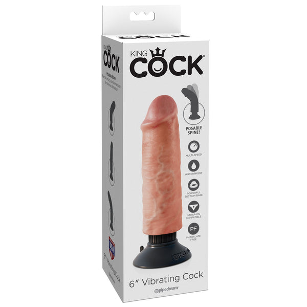 King Cock 6-Inch Vibrating Cock - Light