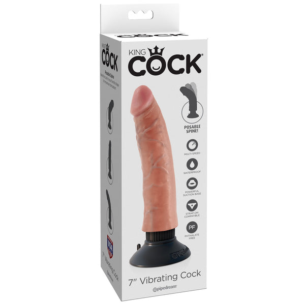 King Cock 7-Inch Vibrating Cock - Light