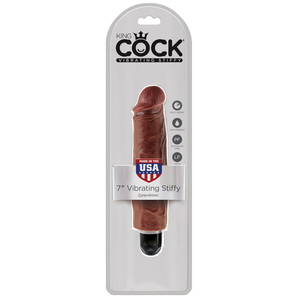 King Cock 7" Vibrating Stiffy - Brown