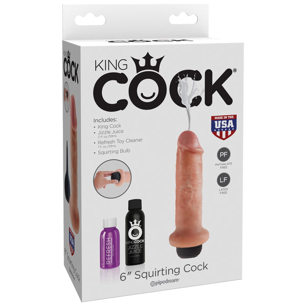 King Cock 6" Squirting Cock - Flesh