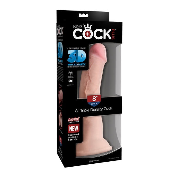 King Cock Plus Triple Density 8 Inch Cock - Flesh