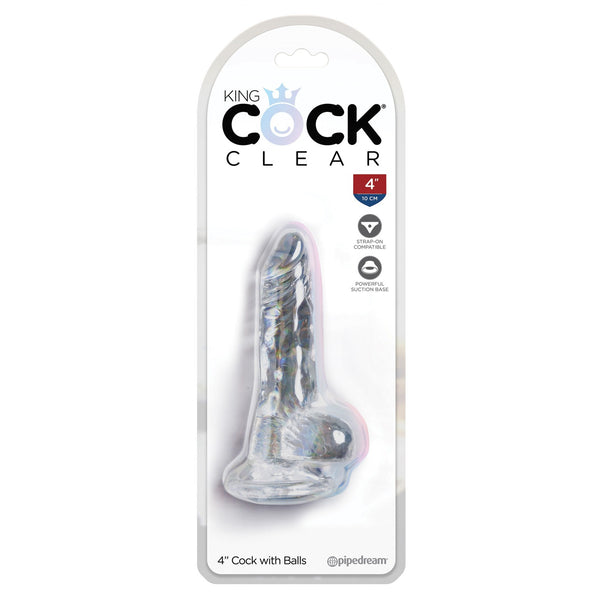 King Cock Clear 4" Cock With Balls