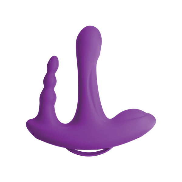 Threesome Rock n' Ride Silicone Vibrator - Purple