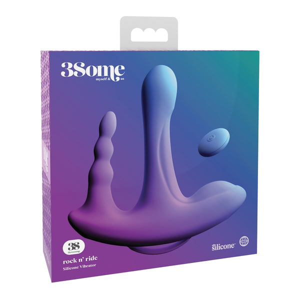 Threesome Rock n' Ride Silicone Vibrator - Purple