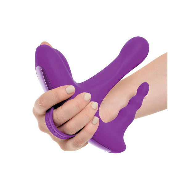 Threesome Rock n' Ride Silicone Vibrator - Purple