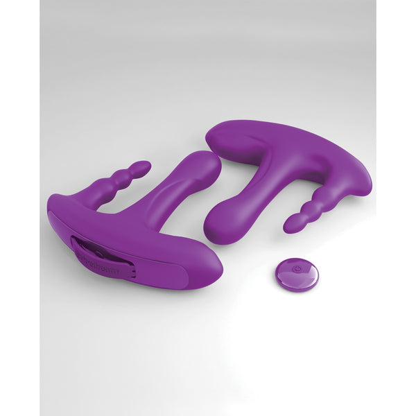 Threesome Rock n' Ride Silicone Vibrator - Purple