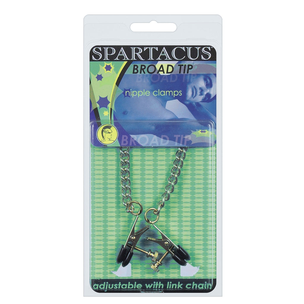 Spartacus Adjustable Broad Tip Nipple Clamps w/Link Chain