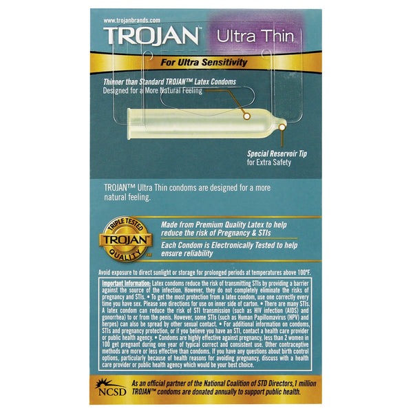 Trojan Ultra Thin Condoms - Box of 12